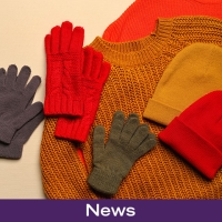 Picture of a knitted sweater, gloves and hats