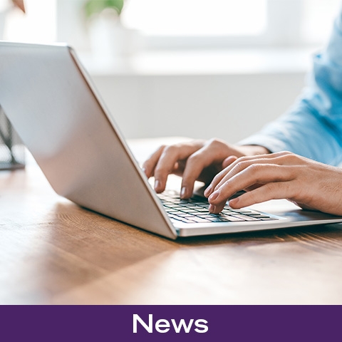 Image of a person typing on a laptop